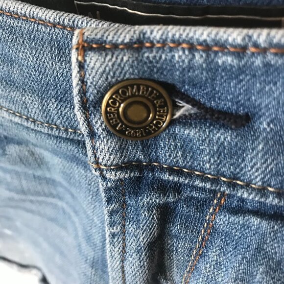 Abercrombie & Fitch Shorts Womens Size 25 Denim Distressed Cotton Blend Cut Off - Picture 10 of 14